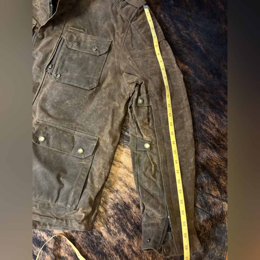 Royal Enfield Panzer Waxed Motorcycle Jacket, Color- Ranger (Brown), Size- XL - Picture 8 of 11
